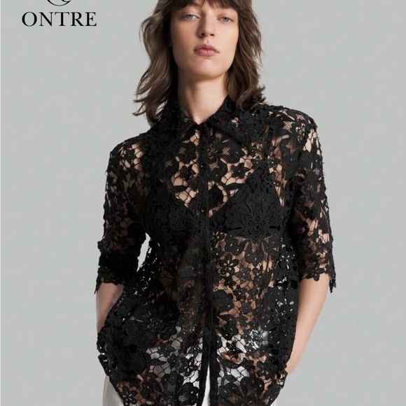 Elegant Black Lace Top - Picture 3 of 5